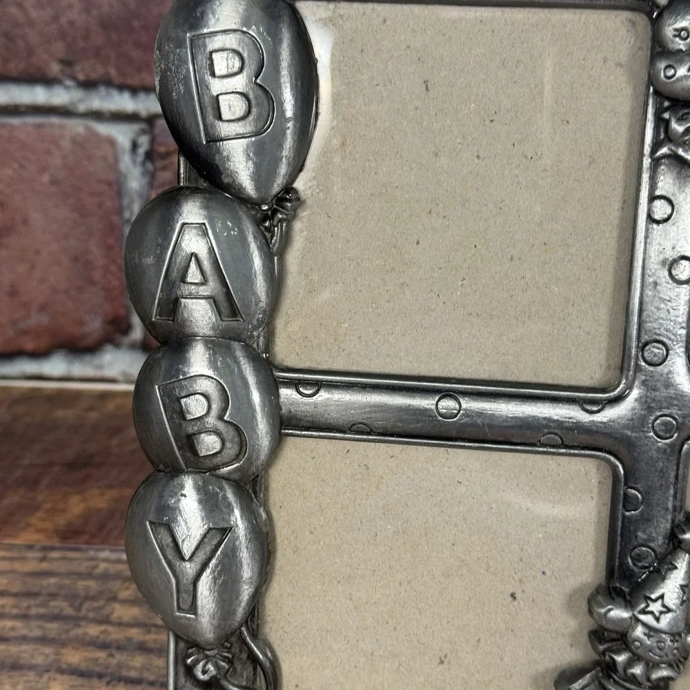 Vintage Gallery Pewter Baby Picture Frame Multi-Photo 5 Opening Unisex Nursery